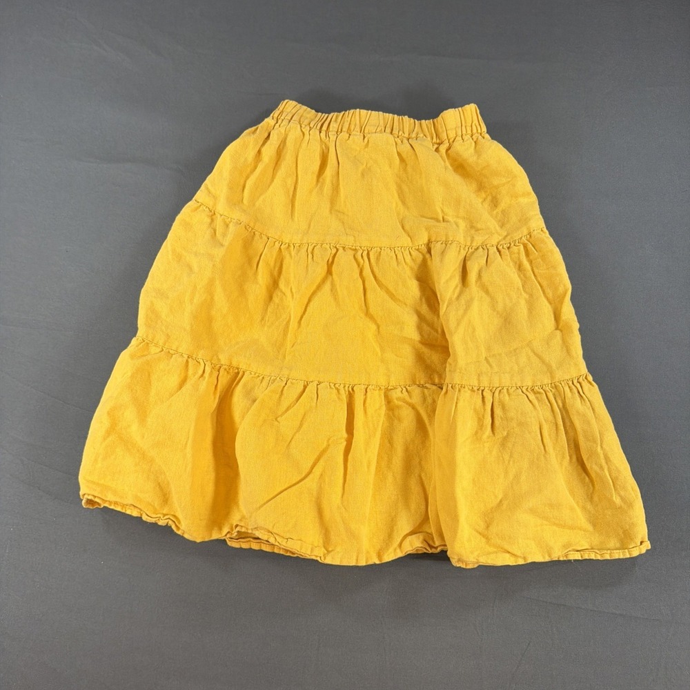 Zara bright yellow, tiered, elastic-waist mini or midi skirt Size 9